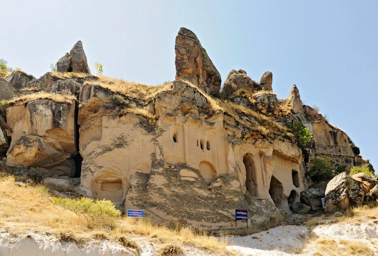 Exterior view of Ağaçaltı Church at the entrance of Ihlara Valley