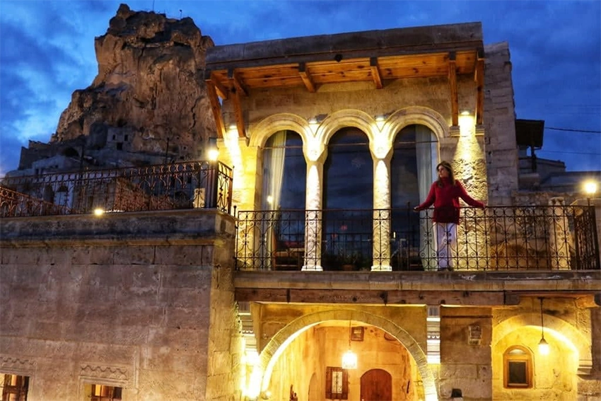 Boutique hotel in a restored stone mansion