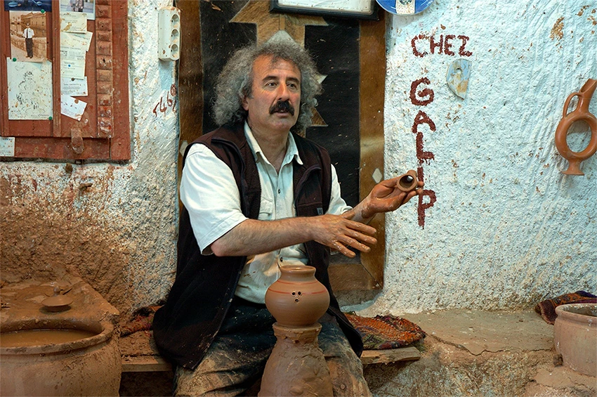 Inside view of Chez Galip pottery workshop in Avanos