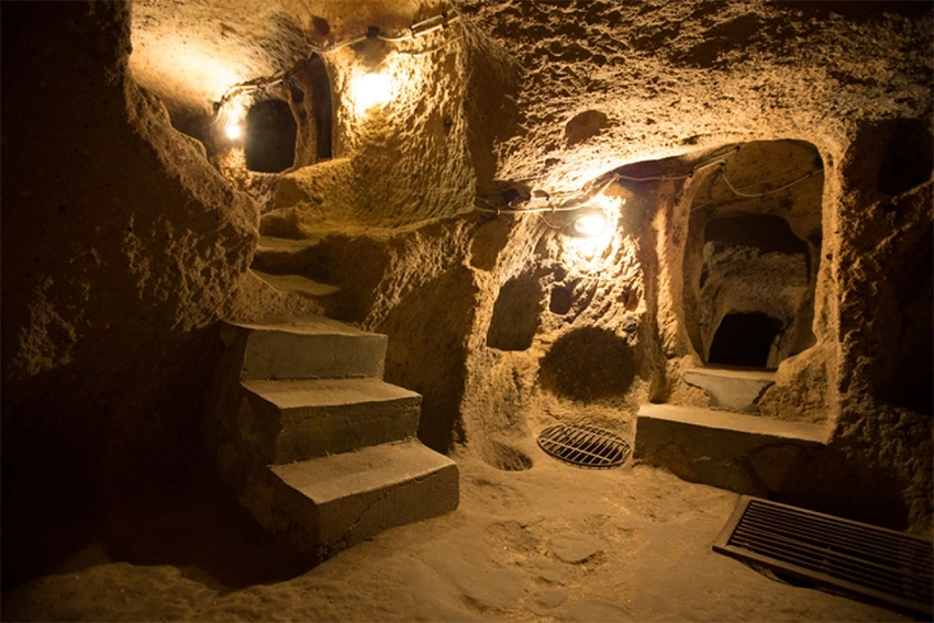 Derinkuyu Underground City tunnels and chambers from ancient times