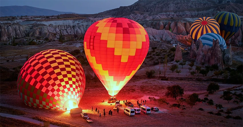 Cappadocia hot air balloons during sunrise