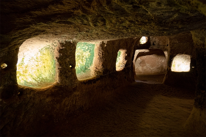 Özkonak Underground City overview and entrance area