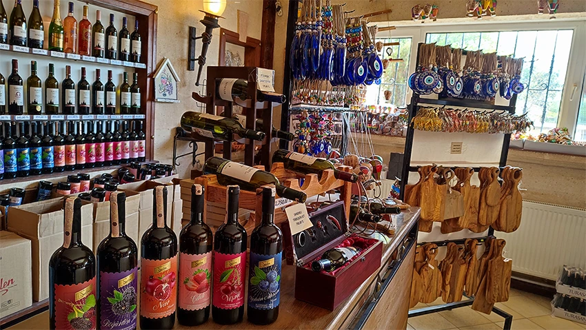 Turasan wine tasting room with local Cappadocian wines